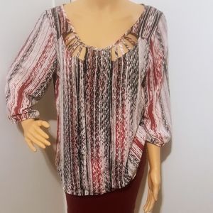 🌼3 for 22🌼Beautiful Printed Blouse sz lg